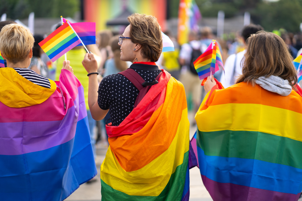 People at pride parade